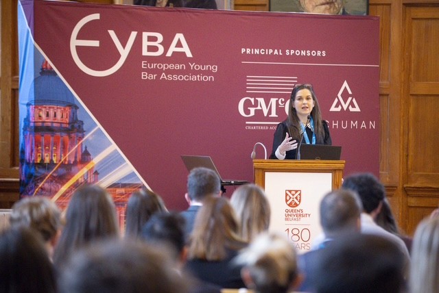 Speaker at EYBA Conference in Great Hall Belfast